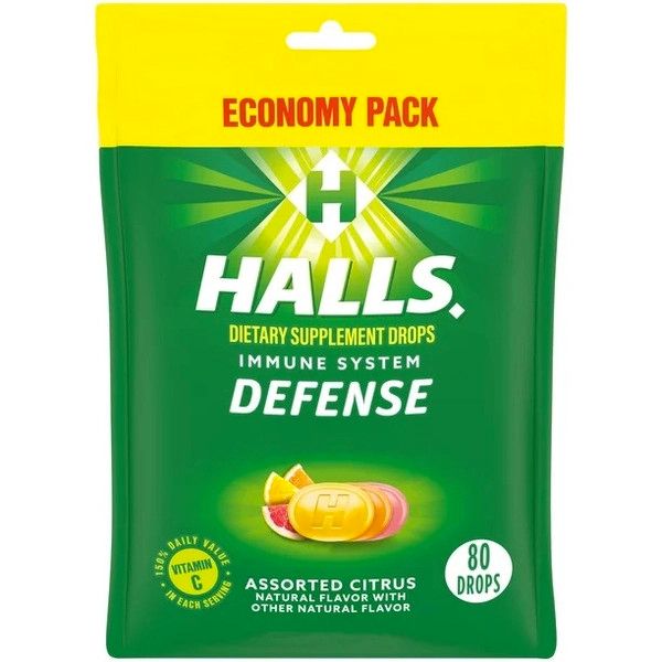  Kẹo ngậm giảm ho Halls Defense Vitamin C Assorted Citrus 30 viên 