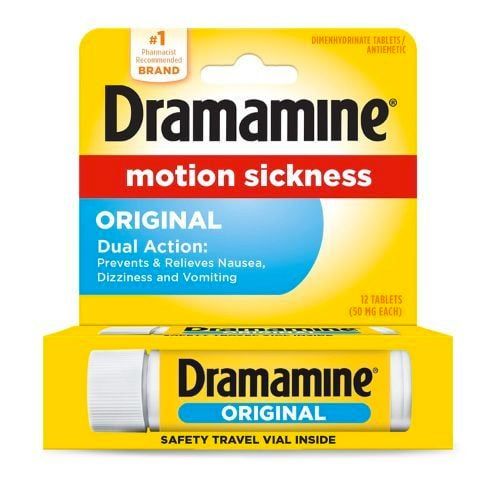  Viên uống giảm say tàu, xe Dramamine Motion Sickness Relief Original Formula 12 viên 