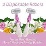  Set 2 dao cạo 5 lưỡi Bic Soleil Escape Razors Rose & Magnolia Scented Handles 