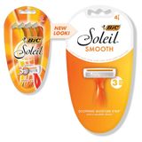  Set 4 dao cạo 3 lưỡi Bic Soleil Smooth Soothing Moisure Strip Triple Blade Disposable Shavers 