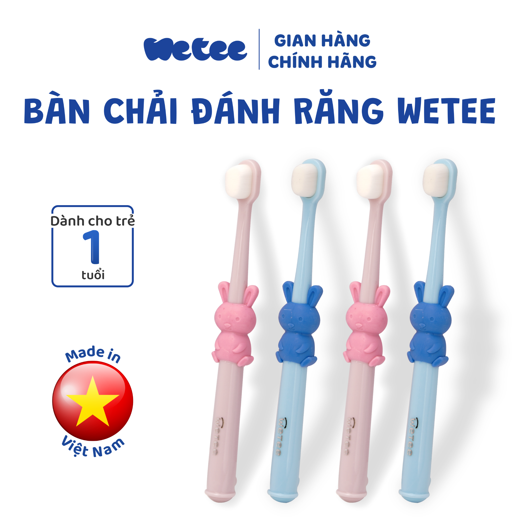  Bàn Chải Siêu Mềm Wetee Cho Bé 1 Tuổi Trở Lên, Hình Cực Yêu 