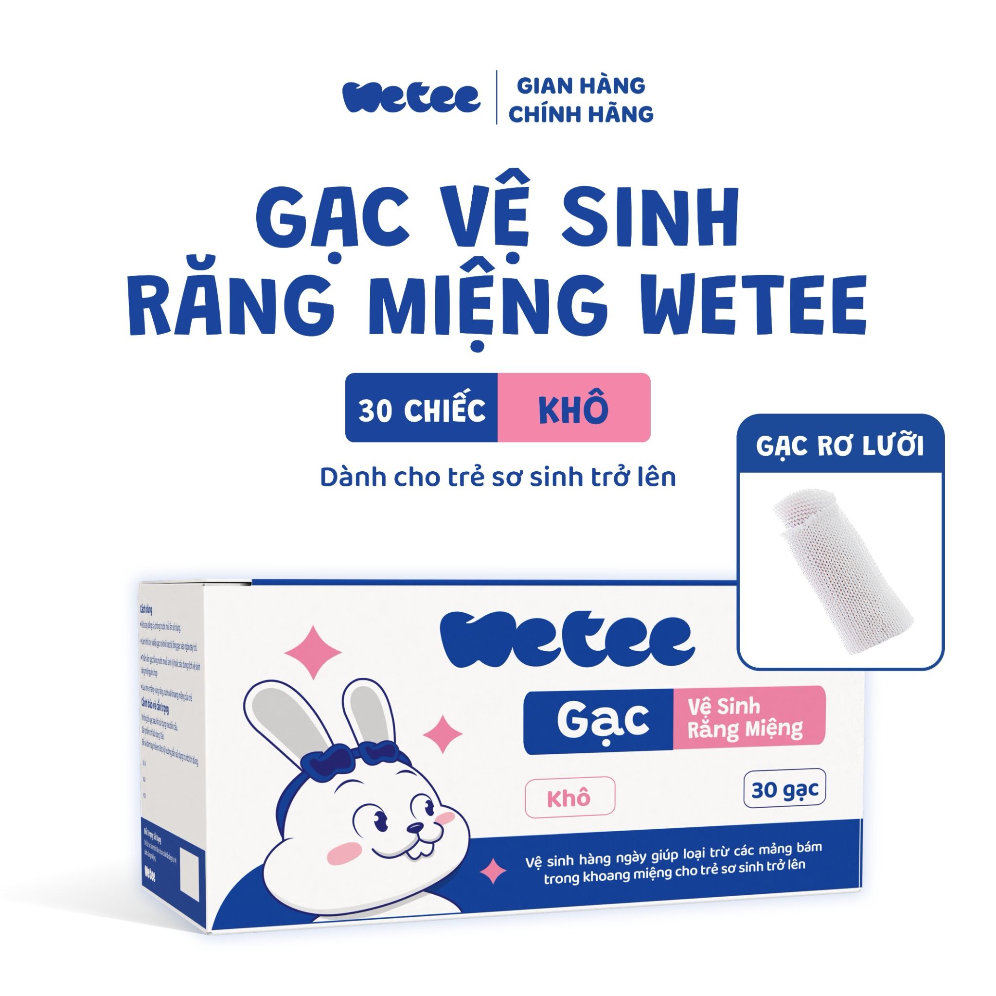  Gạc Vệ Sinh Răng Miệng Wetee Cho Bé 