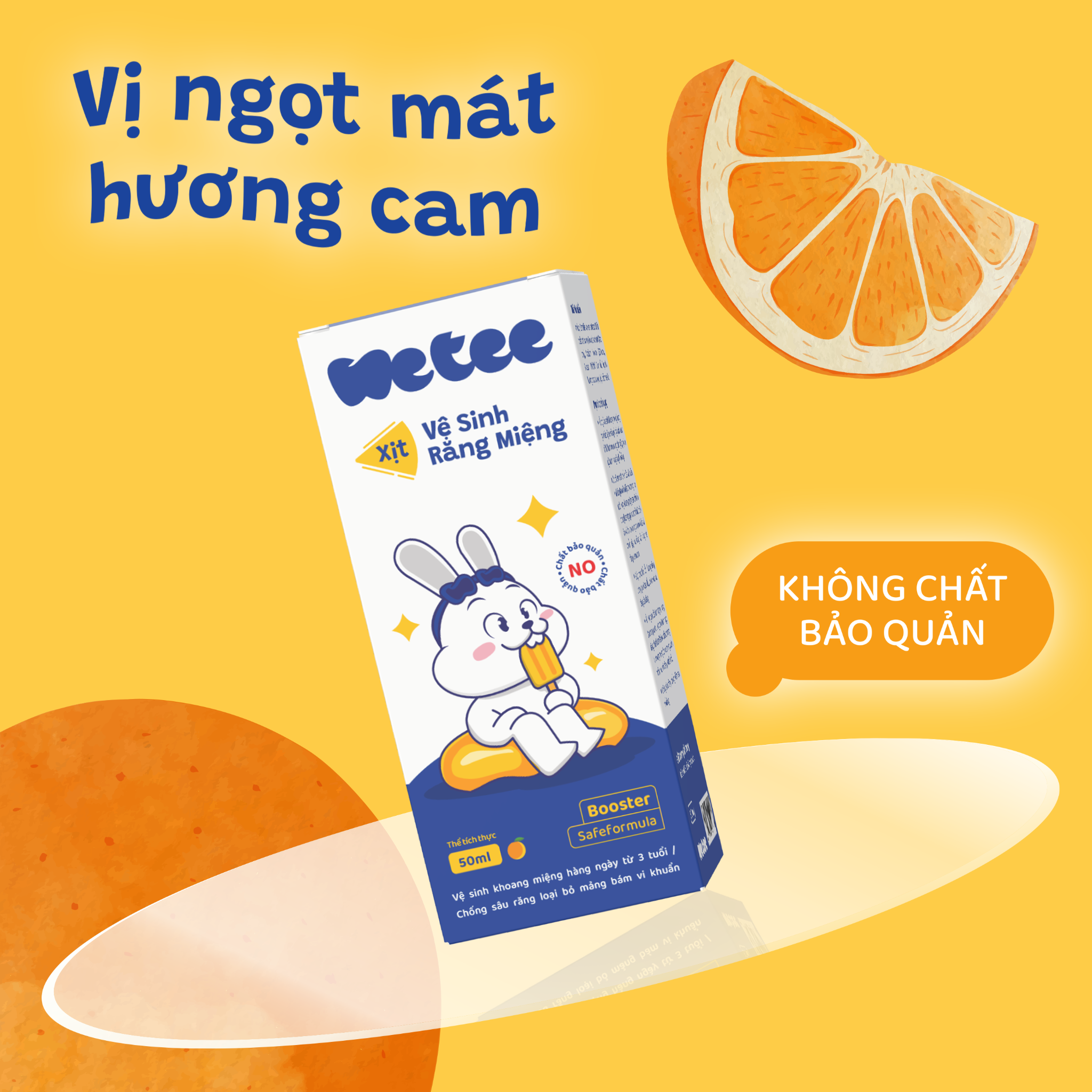  Combo 2 Xịt Wetee (Safeformula Booster) Vệ Sinh Răng Miệng Cho Bé Từ 3 Tuổi Trở Lên, Hương Cam, Vị Ngọt,  Hỗ Trợ Làm Sạch Khoang Miệng, Hỗ Trợ Chống Sâu Răng, Hỗ Trợ Loại Bỏ Mảng Bám Trên Răng Của Trẻ 