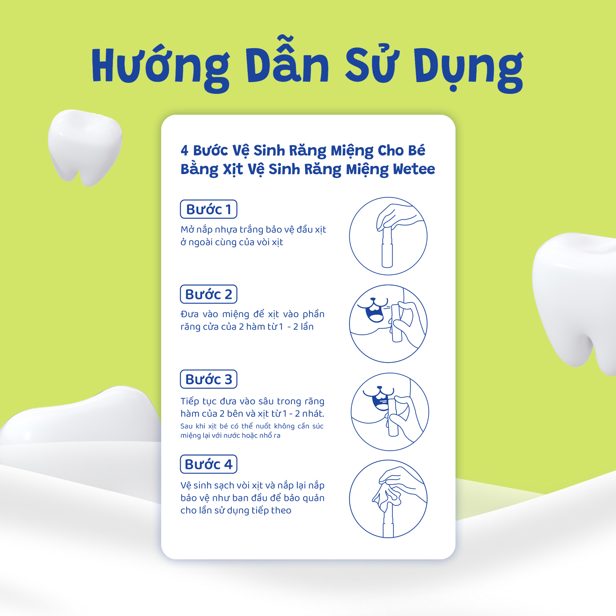  Xịt Vệ Sinh Răng Miệng Wetee Cho Bé Từ 1 Tuổi 30ml, Hương Nho, Vị Ngọt An Toàn Bé Có Thể Nuốt Được 