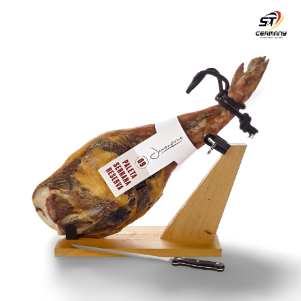 Đùi heo muỗi nguyên chiếc 4-5kg Jamonprive Paleta Serrana con jamonero y cuchillo (đùi trắng)