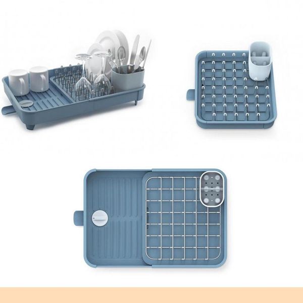 Giá đựng bát đĩa Joseph Joseph 85185 Extend™ Expandable Dish Drainer – Editions màu xanh dương