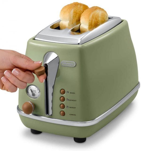 Máy nướng bánh mì De'Longhi Icona Vintage CTOV 2103.GR màu xanh ngọc