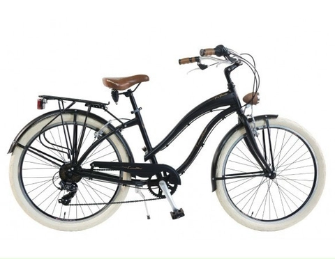 Xe đạp nữ Cruiser Dame Matt Schwarz (gióng cong) – màu đen (dành cho chiều cao từ 155 – 175 cm)
