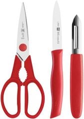 Bộ 3 món dao kéo nạo Zwilling Twin Grip màu đỏ