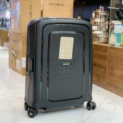 Vali Samsonite S'Cure Eco - Spinner S (màu đen) Made in Europe có Thiết kế bắt mắt bên ngoài