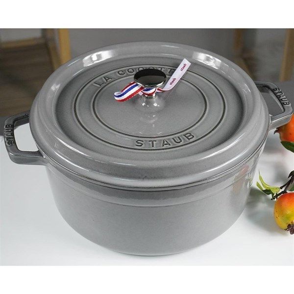 Nồi tròn STAUB Cocotte G-GY 24cm màu ghi