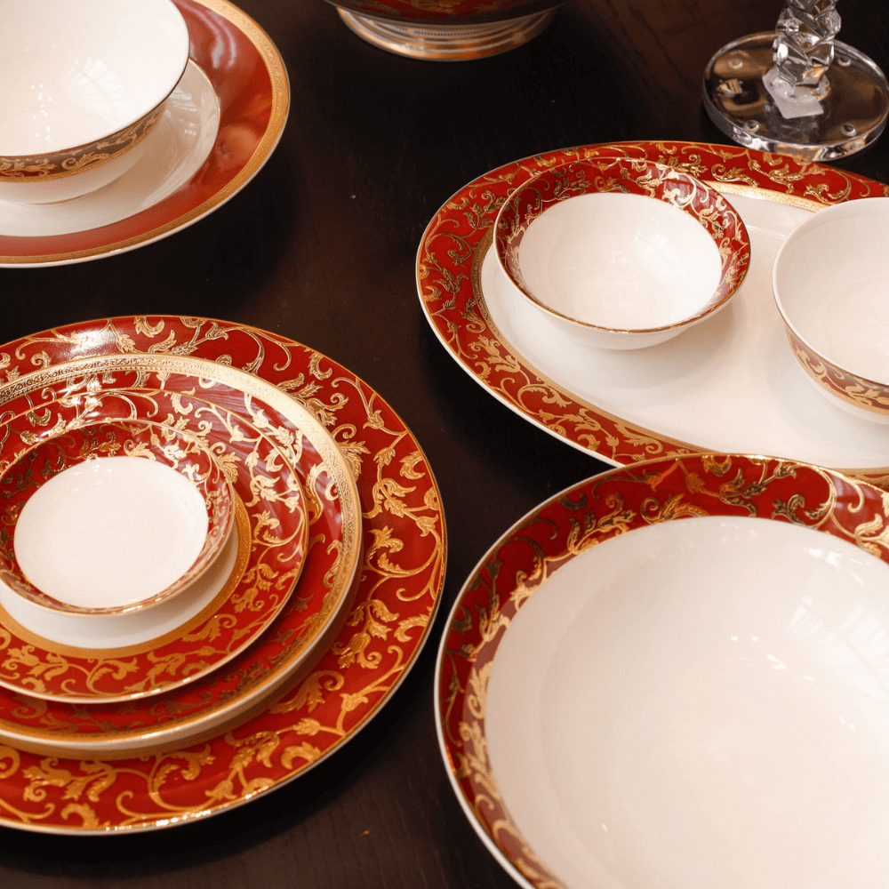 Bộ đồ ăn hoa dây đỏ KV 41 món SPEDONA