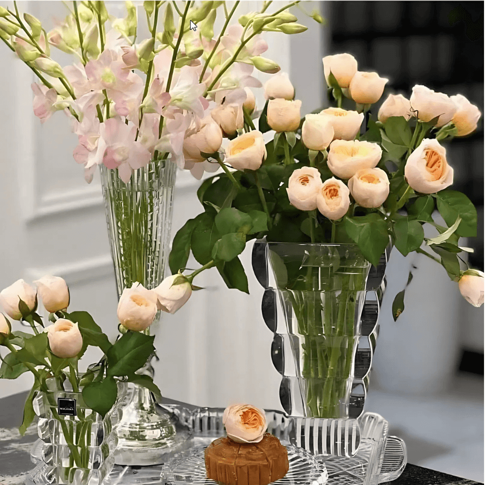 Bình hoa pha lê Rogaska Adria 25cm màu trắng