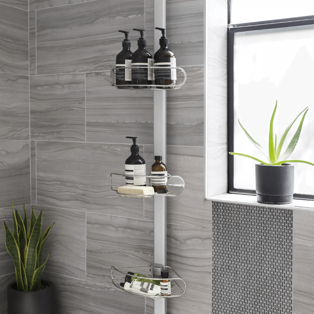 Giá treo dụng cụ nhà tắm loại chống sàn và trần Simplehuman 2,74m