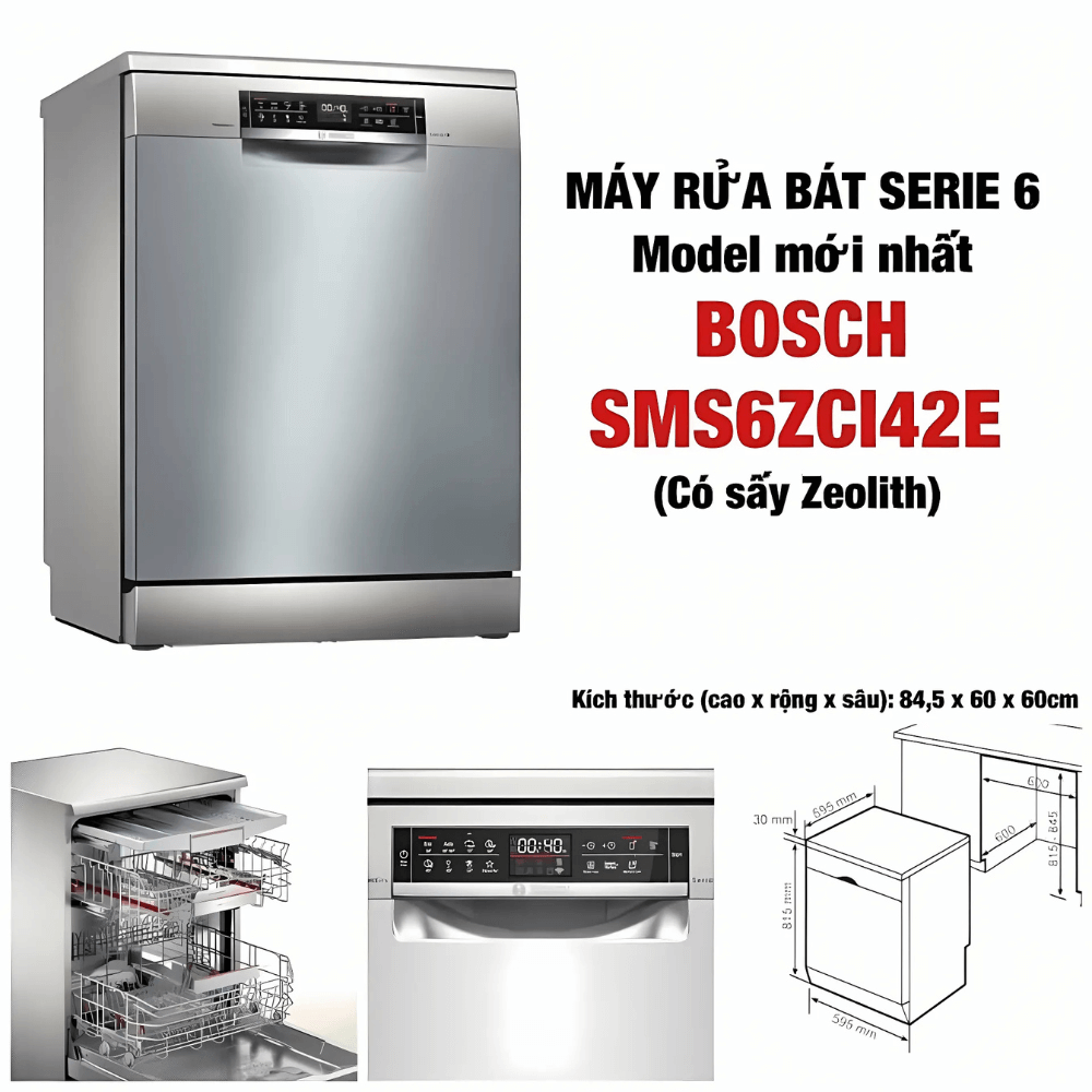 Máy rửa bát độc lập BOSCH SMS6ZCI42E serie 6
