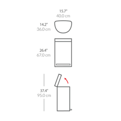 Thùng rác bán nguyệt Simplehuman 45L màu inox