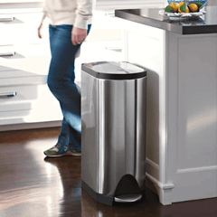 Thùng rác cánh bướm Simplehuman 40L 2 ngăn tái chế