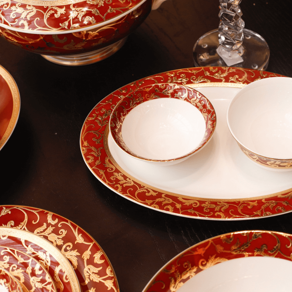 Bộ đồ ăn hoa dây đỏ KV 41 món SPEDONA