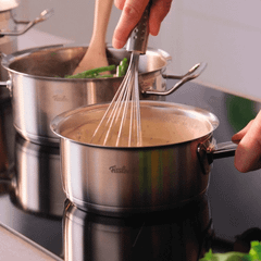 Bộ nồi Fissler Profi 5 món vung thép kèm quánh và chảo 2 quai 24cm made in Germany