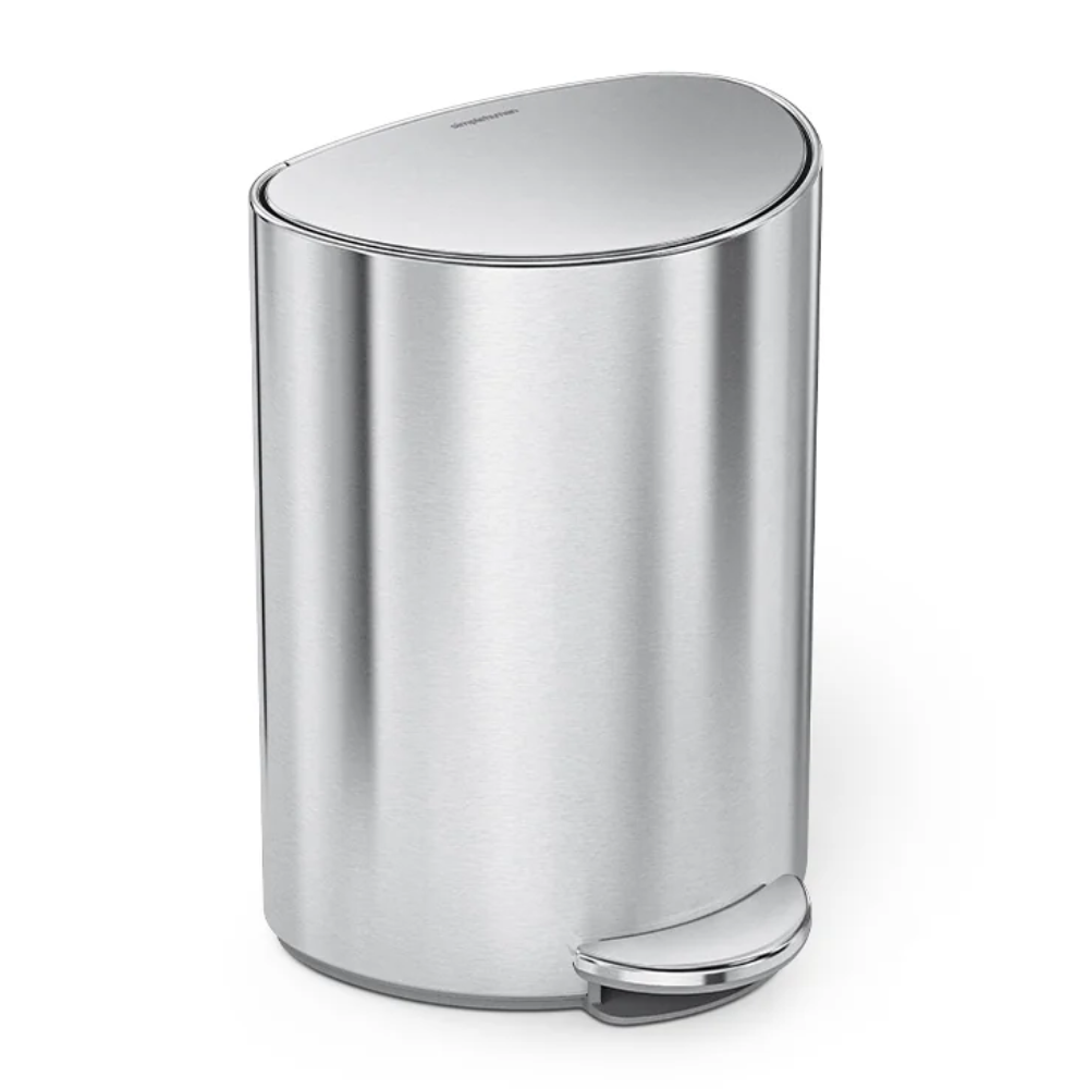 Thùng rác bán nguyệt Simplehuman 6L nắp phẳng nội địa Đức