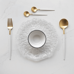 Đĩa tròn trắng 22cm DIAMANTE IVV 6246.1