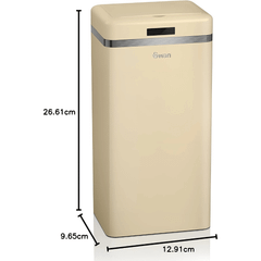 Thùng rác cảm ứng 45L SWAN màu kem