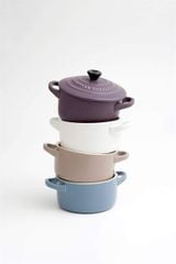 Bộ 4 nồi mini Le Creuset Cocottes 10cm màu xanh, hồng, trắng, tím