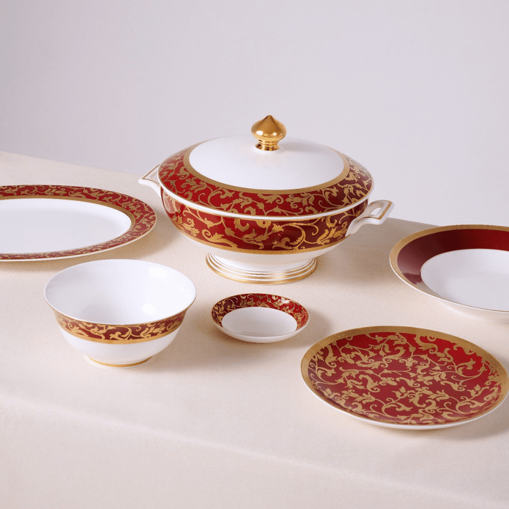 Bộ đồ ăn hoa dây đỏ KV 41 món SPEDONA