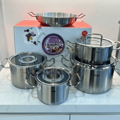 Bộ nồi Fissler Profi 5 món vung kính kèm chảo 2 quai 28cm made in Germany