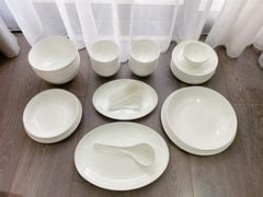 Set bát sứ Imperial 45 món trắng trơn ( ko âu cơm va 1 bát tô 20cm)