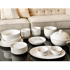 Set bát sứ Imperial 50 món trắng trơn gồm set thìa