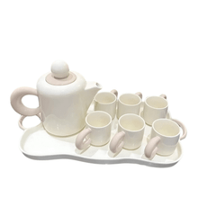 Set Bình nước + 6 cốc kèm khay Dopamine Phong cách Bắc Âu màu kem