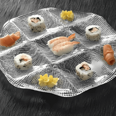 Đĩa Diamante Octagonal Clear 33x33cm IVV