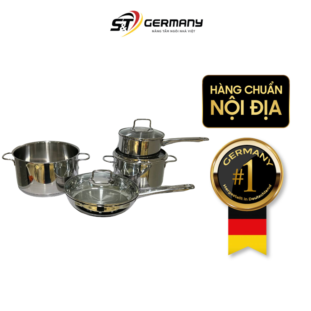 Bộ nồi WMF Astoria 4 món kèm quánh và chảo thép WMF 24cm
