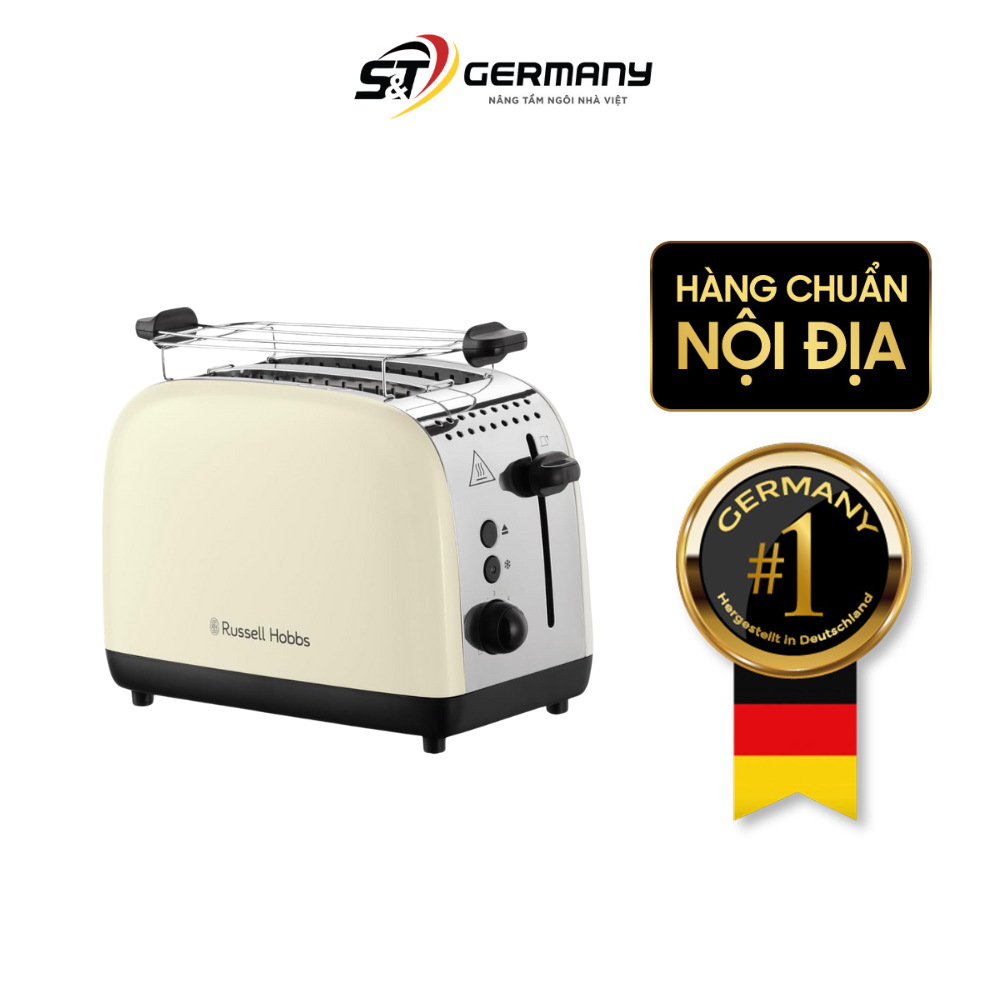Máy nướng bánh mì Russell Hobbs Colours Plus 1600W màu kem