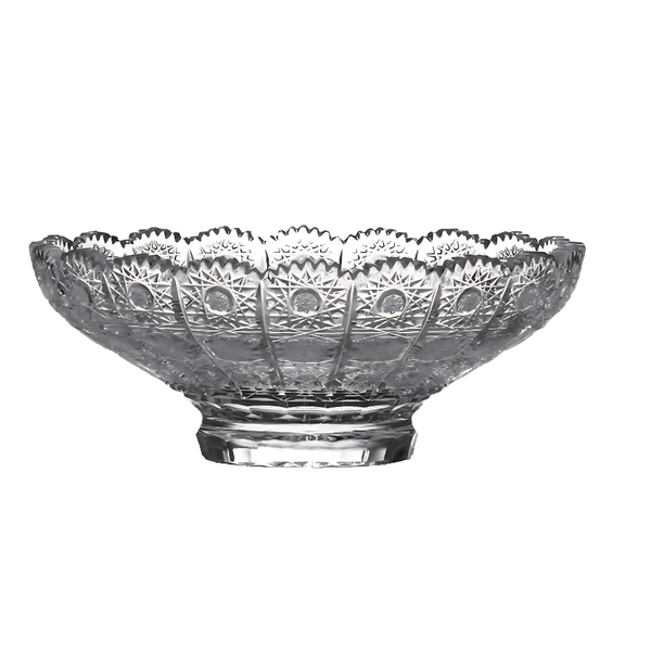 Mâm bồng pha lê mài đế tròn M57 Bohemia size 30cm
