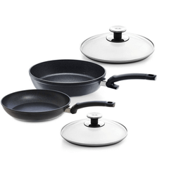 Set chảo chống dính Fissler Adamant 24 + 28cm kèm vung kính made in Germany