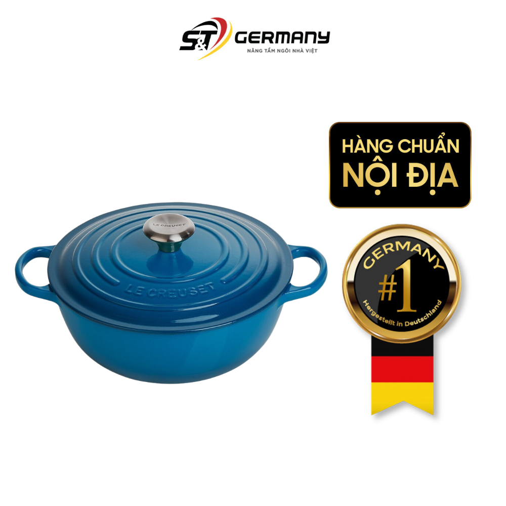 Nồi sâu lòng Le Creuset La Marmite 26cm màu xanh nước biển marseille