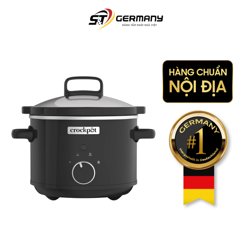 Nồi nấu chậm Crock Pot màu đen 2,4lit
