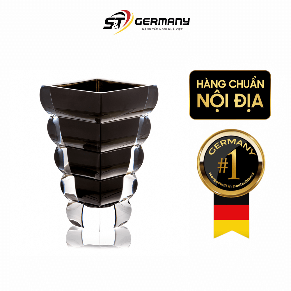 Bình hoa pha lê Rogaska Adria 25cm màu đen