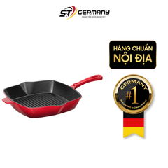 Chảo gang nướng Ernesto 25cm hình vuông màu đỏ