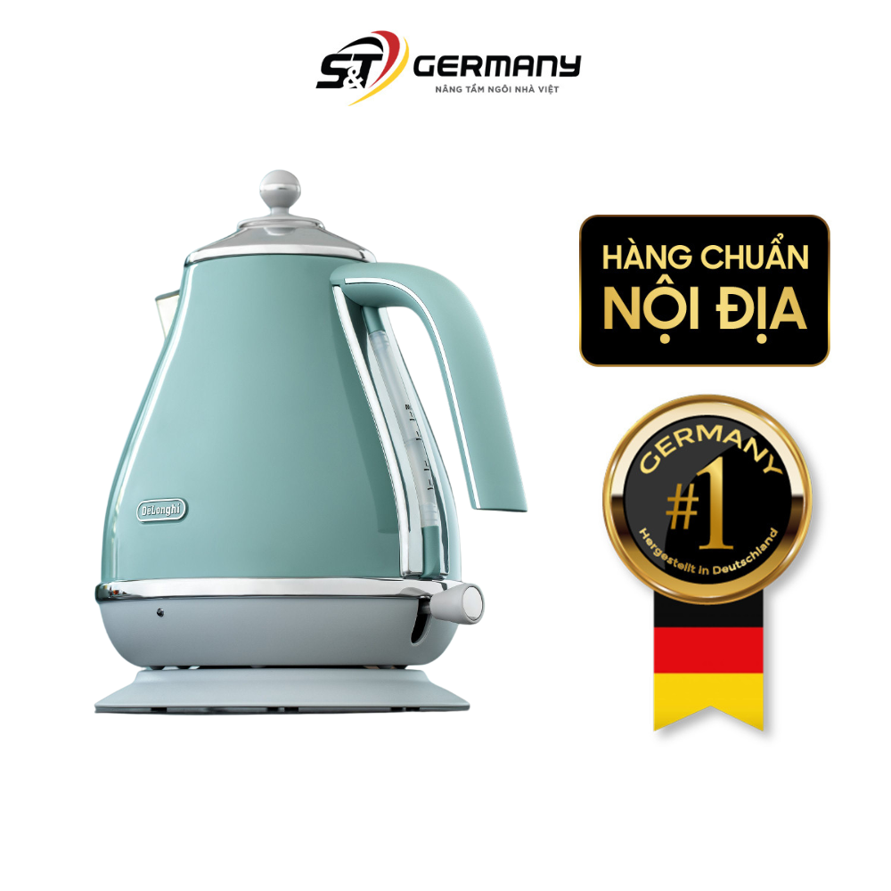 Ấm siêu tốc De'Longhi Icona Capitals 1,7L màu xanh ngọc