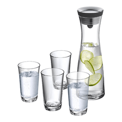 Bộ bình nước thủy tinh WMF basic 5 món gồm 1 bình và 4 cốc