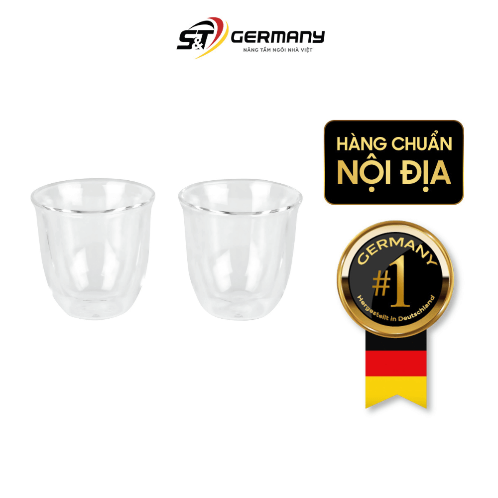 Set 2 cốc thủy tinh Delonghi Espresso 90ml