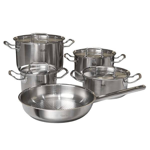 Bộ nồi Fissler Profi set 5 món vung thép kèm chảo Fissler Profi tổ ong size 28cm made in Germany