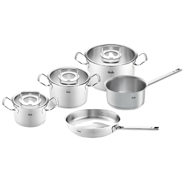 Bộ Nồi Fissler profi set 5 vung kính siêu cao cấp kèm quánh và chảo size 24 made in Germany