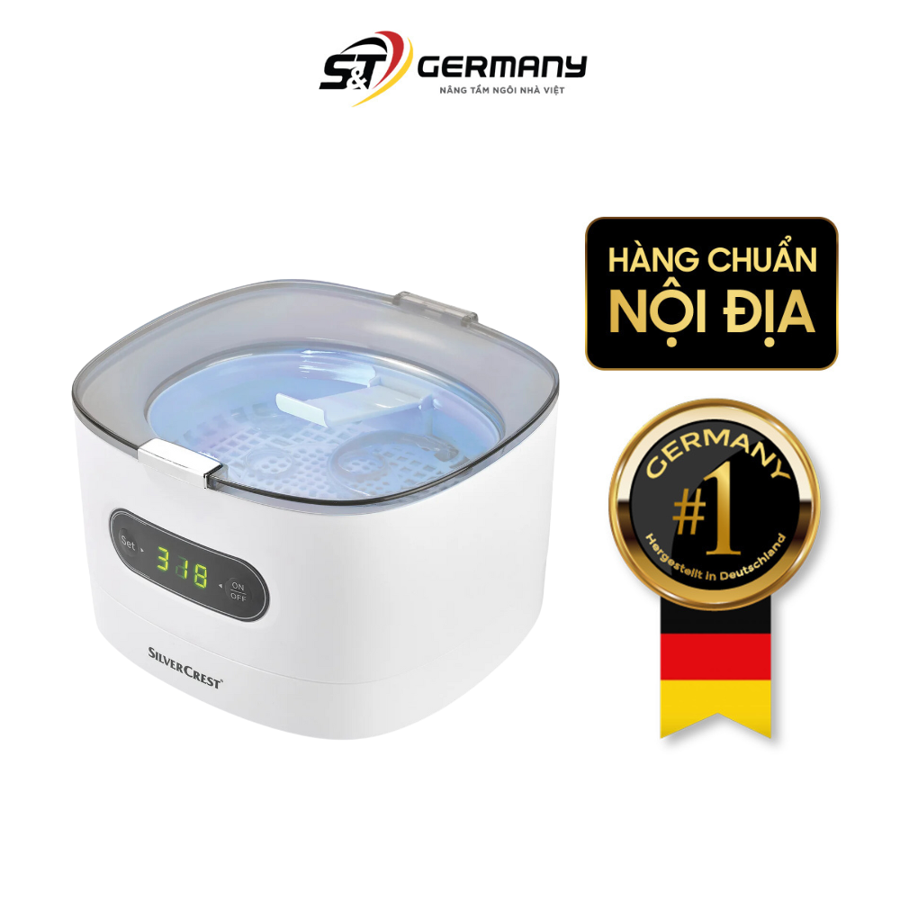 Máy làm sạch đồ trang sức bằng sóng siêu âm Silvercrest UltraSonic SUR 48D5 50W 0.6l model 2024