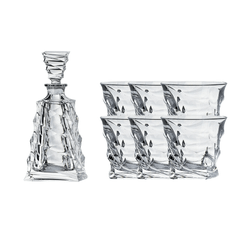 Bộ bình rượu pha lê Bohemia Casablanca gồm 1 bình 0,7L và 6 cốc 300ml