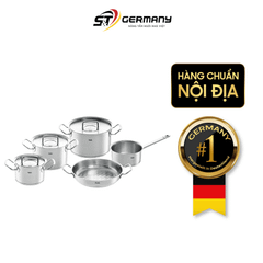 Bộ nồi Fissler Profi 5 món vung thép kèm quánh và chảo 2 quai 24cm made in Germany