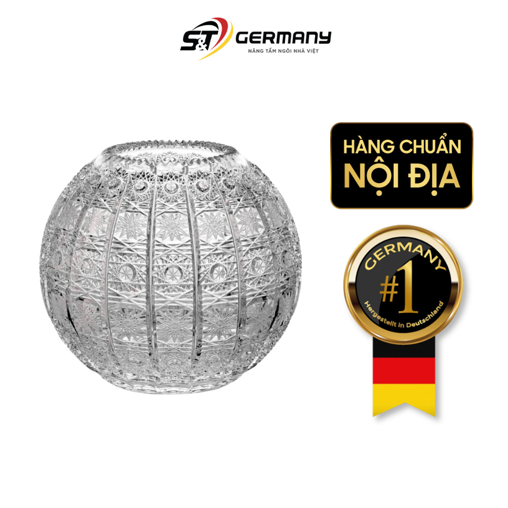 Lọ hoa cầu tròn pha lê Bohemia hình cầu M57 20cm
